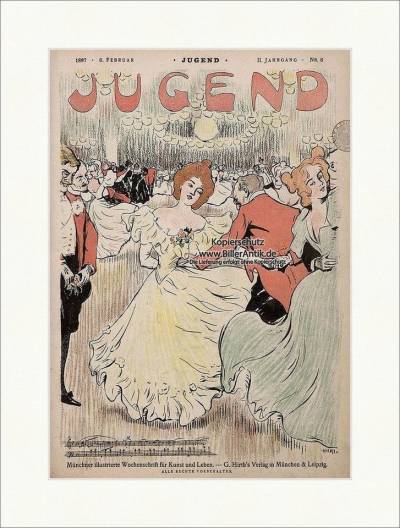 Kunstdruck Titelseite der Nummer 6 von 1897 Arthur Lajos Halmi Tanz Ball Kleid Ju, (1 St) von OTTO