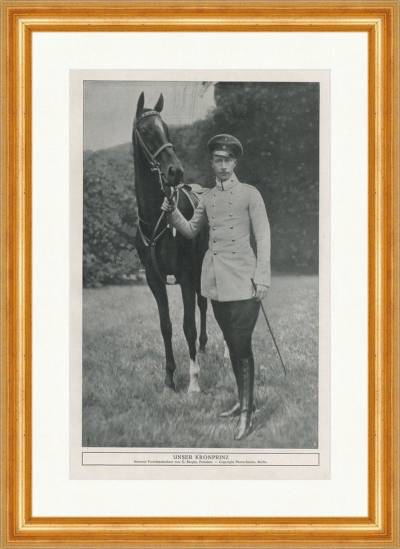 Kunstdruck Unser Kronprinz Porträt mit Pferd Stiefel Reiten Uniform Gerte SP 333, (1 St) von OTTO