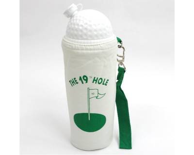 Trinkflasche Golf Thermosflasche 0,6 L in Weiß / Grün mit Golfball-Deckel 19th Hole, inkl. Schlaufe mit Karabiner von OTTO
