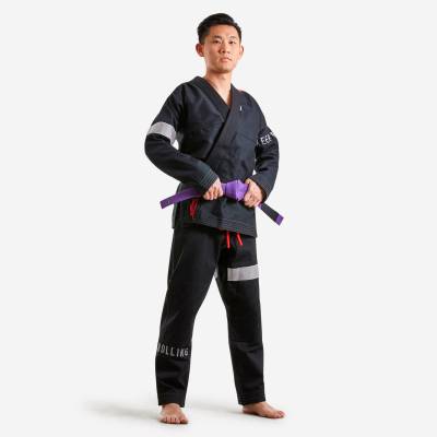 Kimono Kampfsportanzug Damen/Herren Brasilianisches Jiu-Jitsu BJJ - 500 schwarz von OUTSHOCK