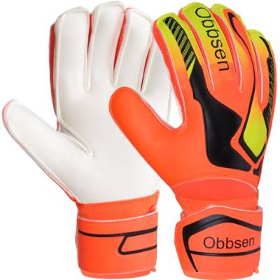 Obbsen Torwarthandschuhe mit Fingersave | Fußball Handschuhe Torwart mit Extra Starkem Grip | Größe 5-7 für Kinder Jugendliche, Größe 8-10 für Herren Damen von Obbsen