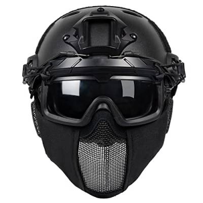 OneTigris Airsoft Helm, Mich 2000 Paintball Helm mit Maske und Schutzbrille für Airsoft Paintball von OneTigris