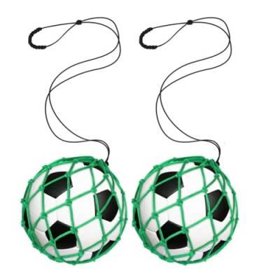 2 Stück Fußball-Kick-Trainer, Fußballnetz-, für Ballgröße 3, 4, 5, Solo-Fußball-Kick-Übungs-Trainingshilfe, Grün von PAPAPI