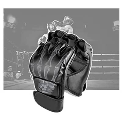 Halbfinger-Sporthandschuhe, PU-Leder-Trainingshandschuhe, Atmungsaktive Trainingshandschuhe für Boxsack, Sandsäcke von POENVFPO
