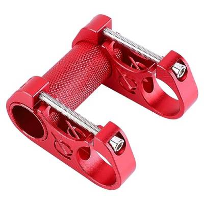 POENVFPO Fahrrad Verstellbarer Doppelschaft, Ultraleichter Hohler Aluminiumlegierungs-Klapprad-Lenker-Riser-Adapter, Fahrradzubehör (Rot) von POENVFPO