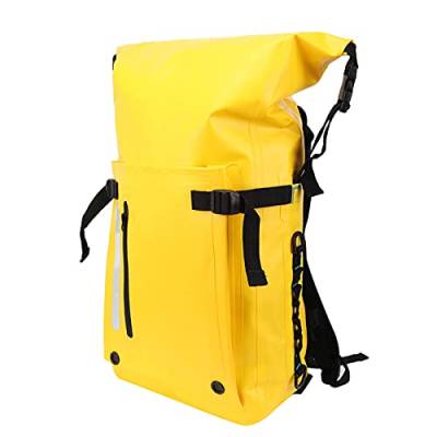 POENVFPO Tauchrucksack, 30 L Großes Fassungsvermögen, mit Reflektierendem Streifen an der Außentasche, Zum Schwimmen, Flussverfolgung, Driften Usw (Yellow) von POENVFPO