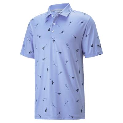 PUMA Golf Men's Purple and Navy Blue CLOUDSPUN Chords Stretch Golf Polo Shirt, Size: Small | American Golf von PUMA Golf