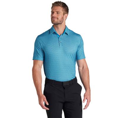 PUMA Men's MATTR Palm Deco Golf Polo Shirt, Mens, Aqua black, Xxl | American Golf von PUMA Golf