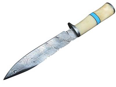 Perkin 30,48 cm Jagdmesser Damastmesser handgemachte Jagdmesser, Knochen und das türkisfarbene Griff von Perkin