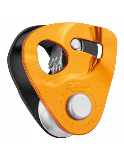 Petzl Umlenkrolle Nano Traxion, für Seile von 7-11mm Durchmesser, für Rettungseinsätze, Rücklaufsperre, 91% Wirkungsgrad Seilrollenvariante - Single, Bruchlast (kN) - 15, von Petzl