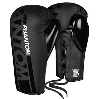 Phantom Schnür-Boxhandschuhe APEX | MMA Boxing Gloves | 10-16 oz | Schnürung (Apex - Schwarz, 12 Oz) von Phantom Athletics