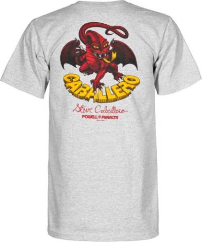 Powell Peralta Steve Caballero Dragon II T-Shirt, Sportgrau, Größe L von Powell Peralta