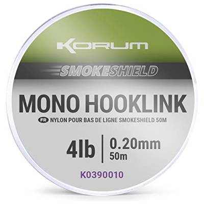 Korum Smokeshield Mono Monofile Hooklink Schnur, 50 m, abriebfest (4,5 kg - 0,28 mm) von Preston