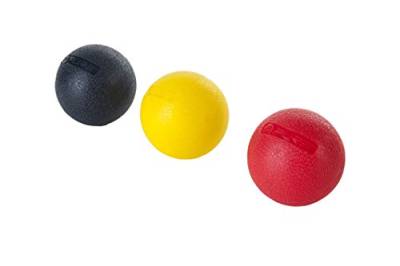 Pure2Imrove Massageball Set, Massagebälle 3er-Set für Muskellösung, weich(gelb), medium(rot) und fest(schwarz), Drei Härtegrade, Geeignet für Triggerpunkt- & Faszienmassage von Pure2Improve