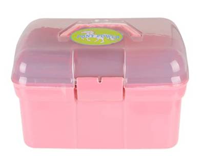 QHP Pony Power Kinder Putzbox Putzkasten gefüllt mit vielen Artikeln (Flamingo pink) von QHP