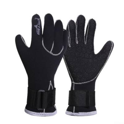 QOXEZY Neoprenanzug-Handschuhe, rutschfeste 3 mm Neopren-Handschuhe, Kajak-, Kanu-Handschuhe für Herren und Damen, Größe M, Schwarz von QOXEZY