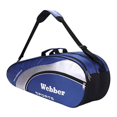 Qchomee Badminton Schlägertasche Schlägerhülle Multifunktionale Tasche Große Kapazität mit Verstellbarem Schultergurt & Tragegriff Squash Tennis Racket Bag von Qchomee