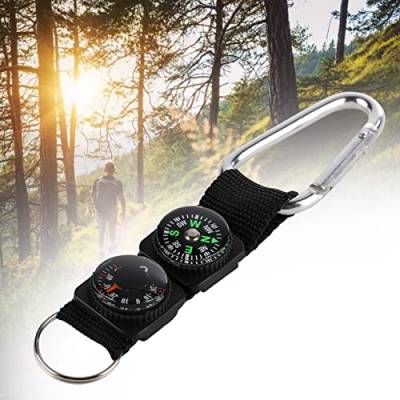 Qukaim Thermometer, Mini-Thermometer, tragbar, wasserdicht, Kompass, Schlüsselanhänger für Outdoor, Camping, Wandern von Qukaim