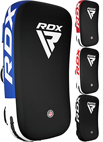 RDX Schlagpolster zum Kampfsport, Curved Trittschlagpolster Kickboxen, Muay Thai Training, Maya Hide Leder Boxen Schlagkissen, MMA Thai Pads Trainerpratzen Boxpratzen Boxpads (Nur EIN Pad) von RDX