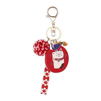 Maneki-Neko Band Schlüsselanhänger Leder süße Karpfen Anhänger Süß Katze Keychain Pendant Handtaschen Dekoration Geschenk von RUIXIB