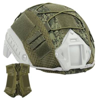 Rapidbok Taktischer Helmüberzug, Paintball Helm Abdeckung, Tarnung Helmbezug de Nylontuch, Airsoft Helm Zubehör, Tarnung Taktische Helmtasche kompatibel mit BJ PJ MH Schneller Helm Größe M/L (Grün) von Rapidbok