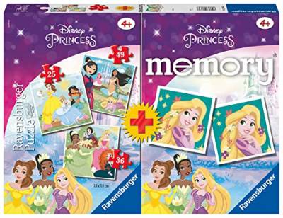 Ravensburger - Multipack Memory® und Puzzle Disney Princess, Puzzle und Spiel für Kinder, Empfohlenes Alter 4+, 20864 7, Mehrfarbig von Ravensburger