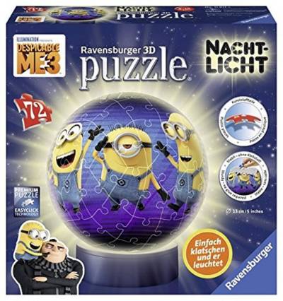 3D-Puzzle 11817 Nachtlicht Minions Despicable Me 3 3D, 72 Puzzleteile, 3D Puzzle von Ravensburger