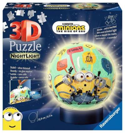 Ravensburger 3D-Puzzle 72 Teile Ravensburger 3D Puzzle Ball Nachtlicht Minions 11180, 72 Puzzleteile von Ravensburger