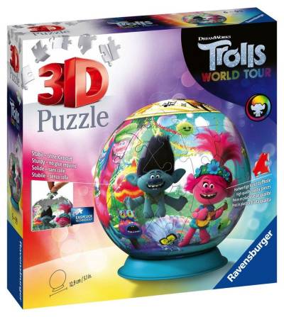 Ravensburger 3D-Puzzle 72 Teile Ravensburger 3D Puzzle Ball Trolls World Tour 11169, 72 Puzzleteile von Ravensburger