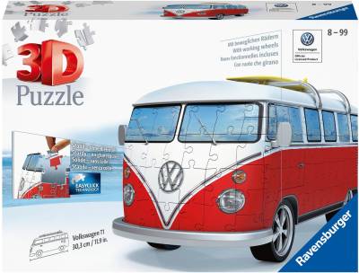Ravensburger 3D-Puzzle Volkswagen Bus T1, 162 Puzzleteile, Made in Europe, FSC® - schützt Wald - weltweit von Ravensburger