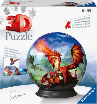 Ravensburger Puzzleball Mystische Drachen, 72 Puzzleteile, Made in Europe, FSC®- schützt Wald - weltweit von Ravensburger