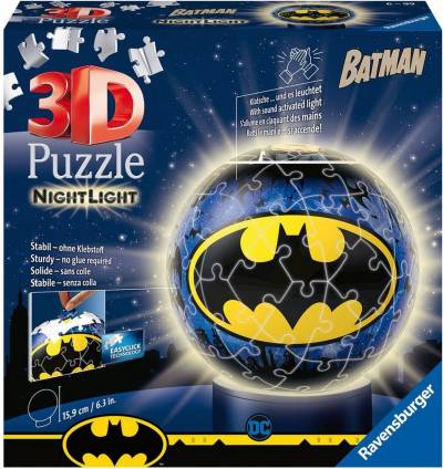 Ravensburger Puzzleball Nachtlicht Batman, 72 Puzzleteile, mit Leuchtsockel inkl. LEDs, FSC® - schützt Wald - weltweit von Ravensburger