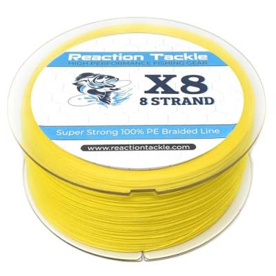 Reaction Tackle Braided Fishing Line - 8 Strand Hi Vis Yellow 10LB 300yd von Reaction Tackle