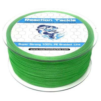 Reaction Tackle Braided Fishing Line Hi Vis Green 65LB 1000yd von Reaction Tackle