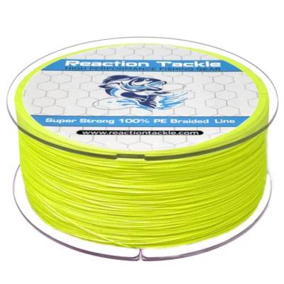 Reaction Tackle Braided Fishing Line Hi Vis Yellow 10LB 150yd von Reaction Tackle