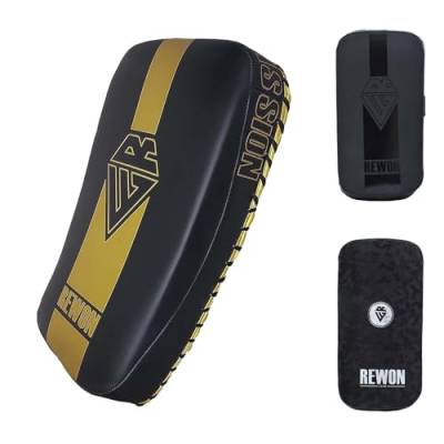 REWON Schlagpolster Kampfsport Curved Trittschlagpolster MMA Thai Pads Fur Kickboxen Muay Thai Training Boxen Schlagkissen Trainerpratzen Boxpratzen Boxpads (als Single verkauft) von Rewon Gear