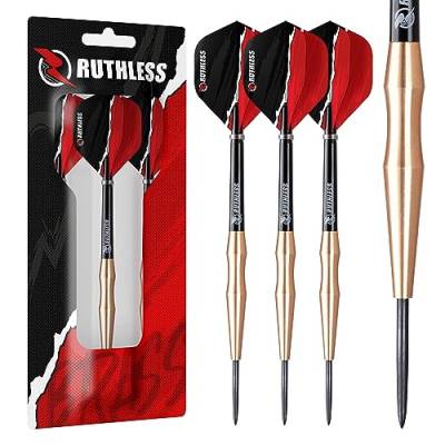 RUTHLESS Eagles Dartpfeile-Set mit Stahlspitze, Messing, glattes Barrel-Design, Dart-Flights und Stiele im Lieferumfang enthalten (D0454) von RUTHLESS