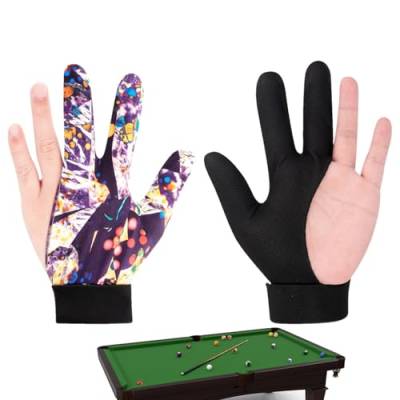 Ruwshuuk Billardhandschuhe für Herren,Billardhandschuhe - Professionelle 3-Finger-Handschuhe für Billardschützen | rutschfest, einstellbare Dichtheit, hochelastisches Billardzubehör, passend für die von Ruwshuuk