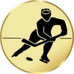 S.B.J - Sportland Pokal/Medaille Emblem, Motiv Eishockey, Durchmesser 50 mm, Gold von S.B.J - Sportland