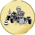S.B.J - Sportland Pokal/Medaille Emblem, Motiv Kart, Durchmesser 50 mm, Gold von S.B.J - Sportland