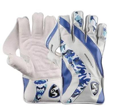 SG Wicket Keeping Gloves League | Junior Size, Multicolor | Professional Grade Padded Gloves | Superior Finger Protection | Comfortable & Durable Wicketkeeper Gloves for Junior Cricketers von SG
