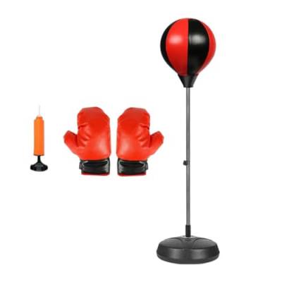 Boxsack mit Ständer und Handschuhen, Höhenverstellbar Reflex Bag Kit, Stress Boxen Punchingball, Freistehende Inflata von SHYKNYU