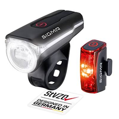 SIGMA SPORT - LED Fahrradlicht Set AURA 60 und INFINITY | StVZO zugelassenes, akkubetriebenes Vorderlicht und Rücklicht von SIGMA SPORT