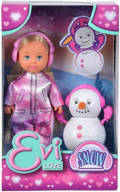 SIMBA Anziehpuppe Puppe Evi Love Snow im Skianzug mit Schneemann 105733646 von SIMBA