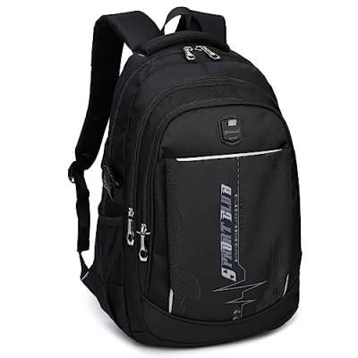 SIVENKE Rucksack Daypack Schulrucksack Schultasche Laptop Rucksack Multifunktionale Tagesrucksack Laptop Bag Sporttasche Wasserabweisend Schwarz 35L von SIVENKE