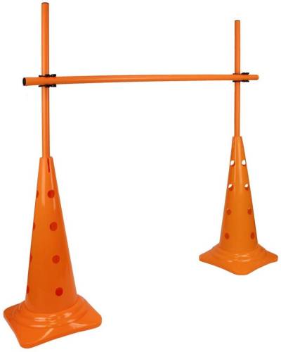 SPORTIKEL24 Agility-Hürde Kegel 50 Hürdenset mit Stangen 100 cm Farbe Orange, Sprunghöhe flexibel einstellbar von Superhund