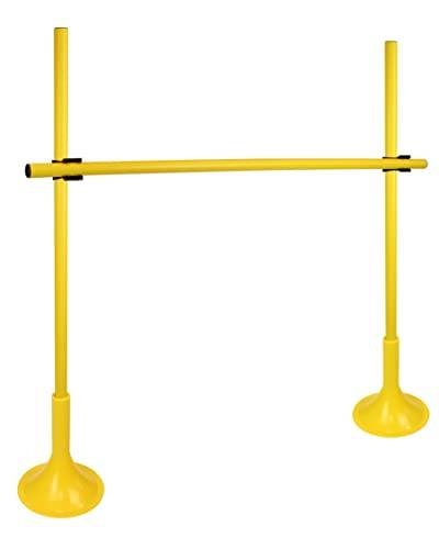 SPORTIKEL24 Standfuß-Hürdenset – Stangen 100 cm, ø 32 mm – Agility-Hürde für Fußball, Leichtathletik & Hundesport (Gelb) von SPORTIKEL24