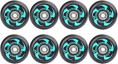 SSCYHT 72mm/76mm/80MM 90A Inline Skate Rollen, 8er Pack Ersatz Roller Skating Rollen für Mädchen & Jungen Rollen mit Kugellager ABEC 9,76mm von SSCYHT