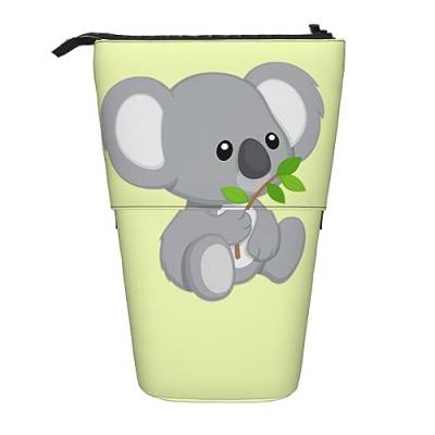 SSIMOO Green Leaf Koala erweiterbare Aufbewahrungstasche, mit Reißverschluss, Büro-Schreibtisch-Organizer von SSIMOO