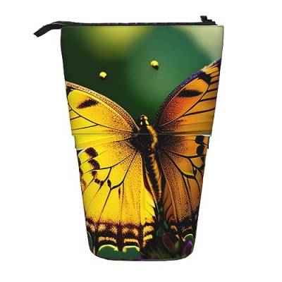 SSIMOO Schöne leuchtende Schmetterling erweiterbare Aufbewahrungstasche, Tasche mit Reißverschluss | Büro Schreibtisch-Organizer von SSIMOO